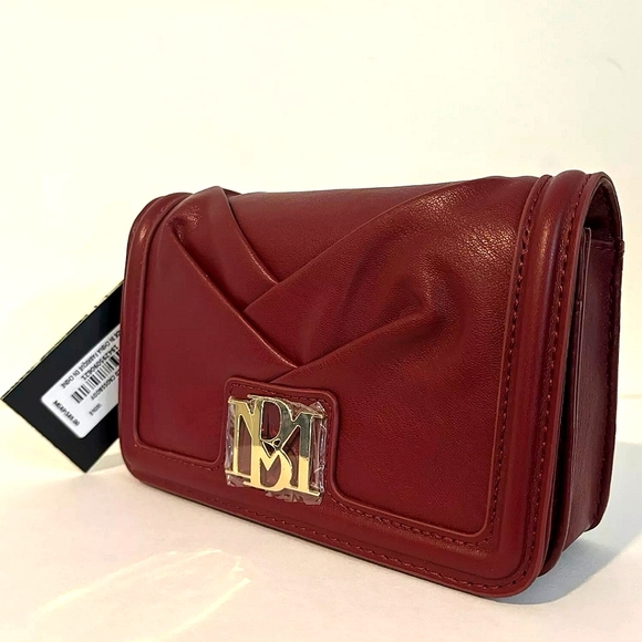Badgley Mischka red wine pleated Crossbody purse NWT - Picture 9 of 13